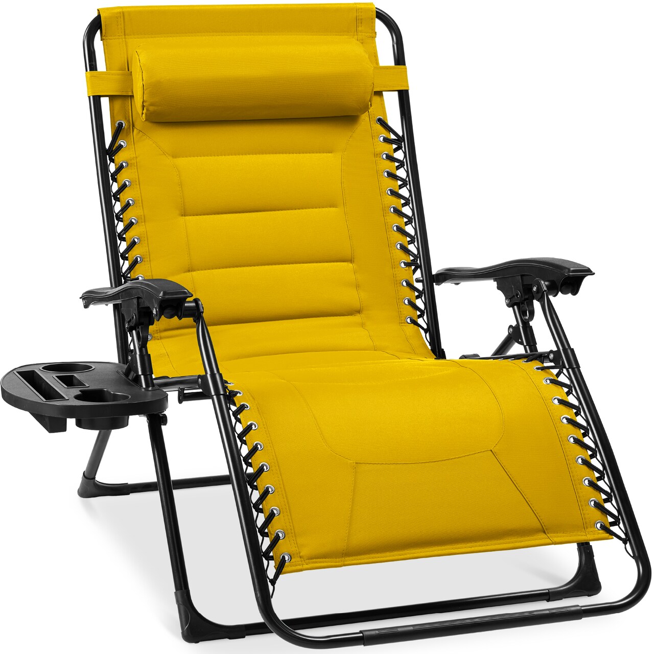 Best Choice Products Oversized Padded Zero Gravity Chair, Folding Outdoor Patio Recliner w/ Side Tray